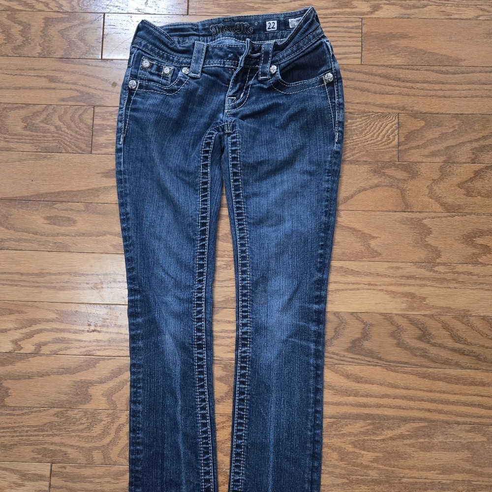Miss Me Dark Straight Leg Jeans